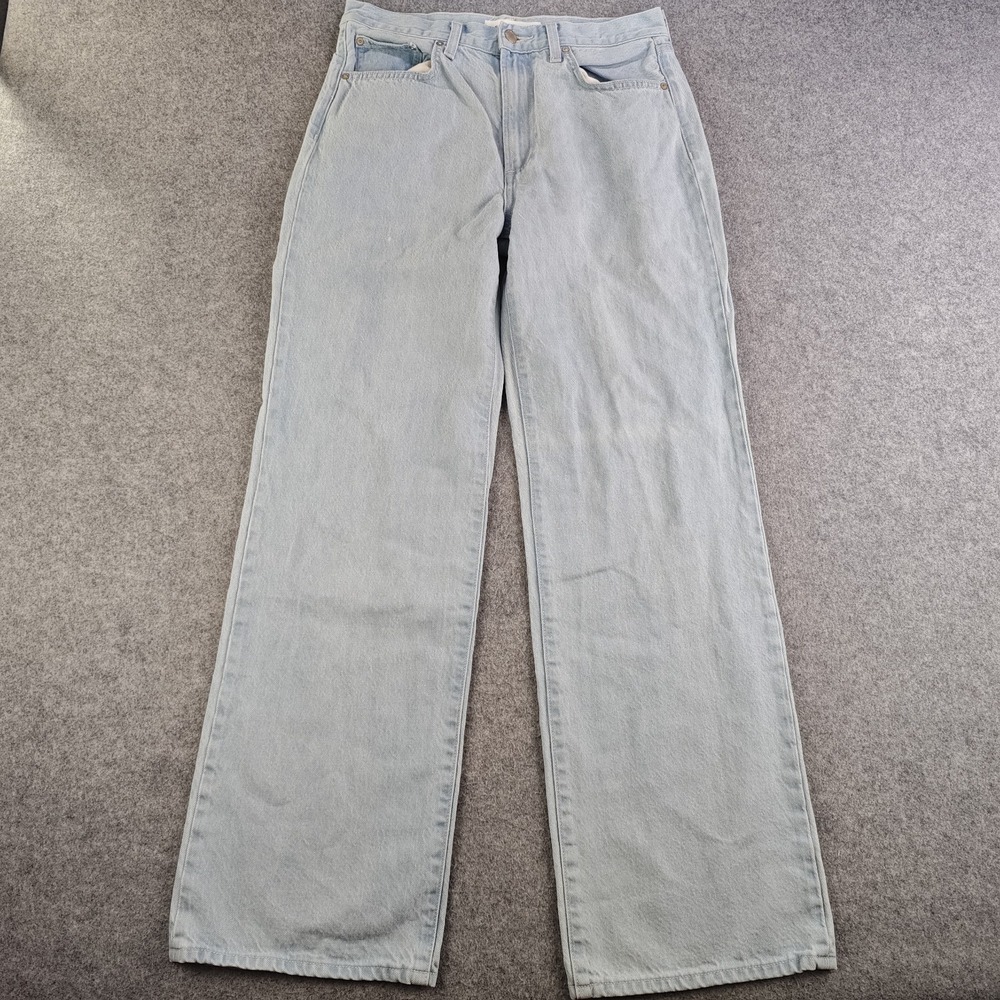Denim Forum Farrah Hi Rise Wide Jeans Women's 28x31 Blue Light Wash High Rise